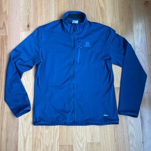 Salomon advanced skin warm running fleece full zip blue size large